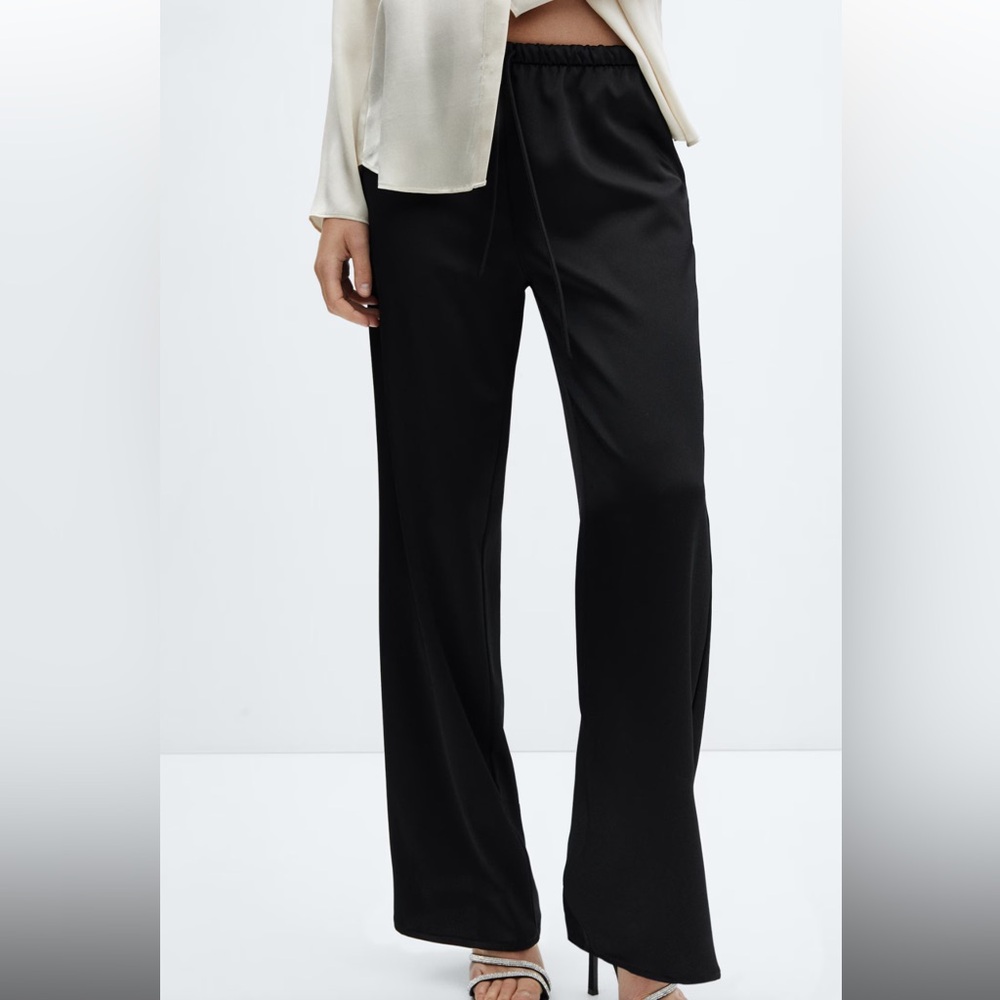 NWT Mango Satin Elastic Waist Trousers
